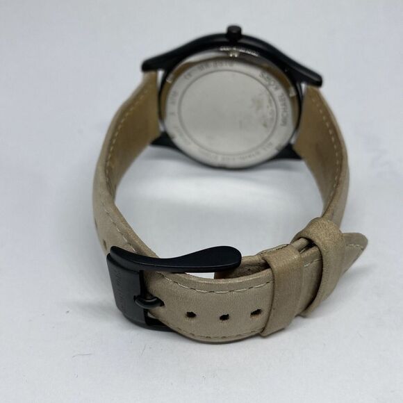 Michael Kors Slim Runway MK8510 Men's Beige Leather Analog Dial Watch JK309 - Picture 10 of 12